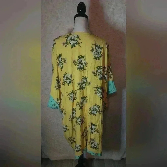 Matilda Jane What a Catch Floral Yellow and Aqua Kimona Size M/L - Picture 3 of 6